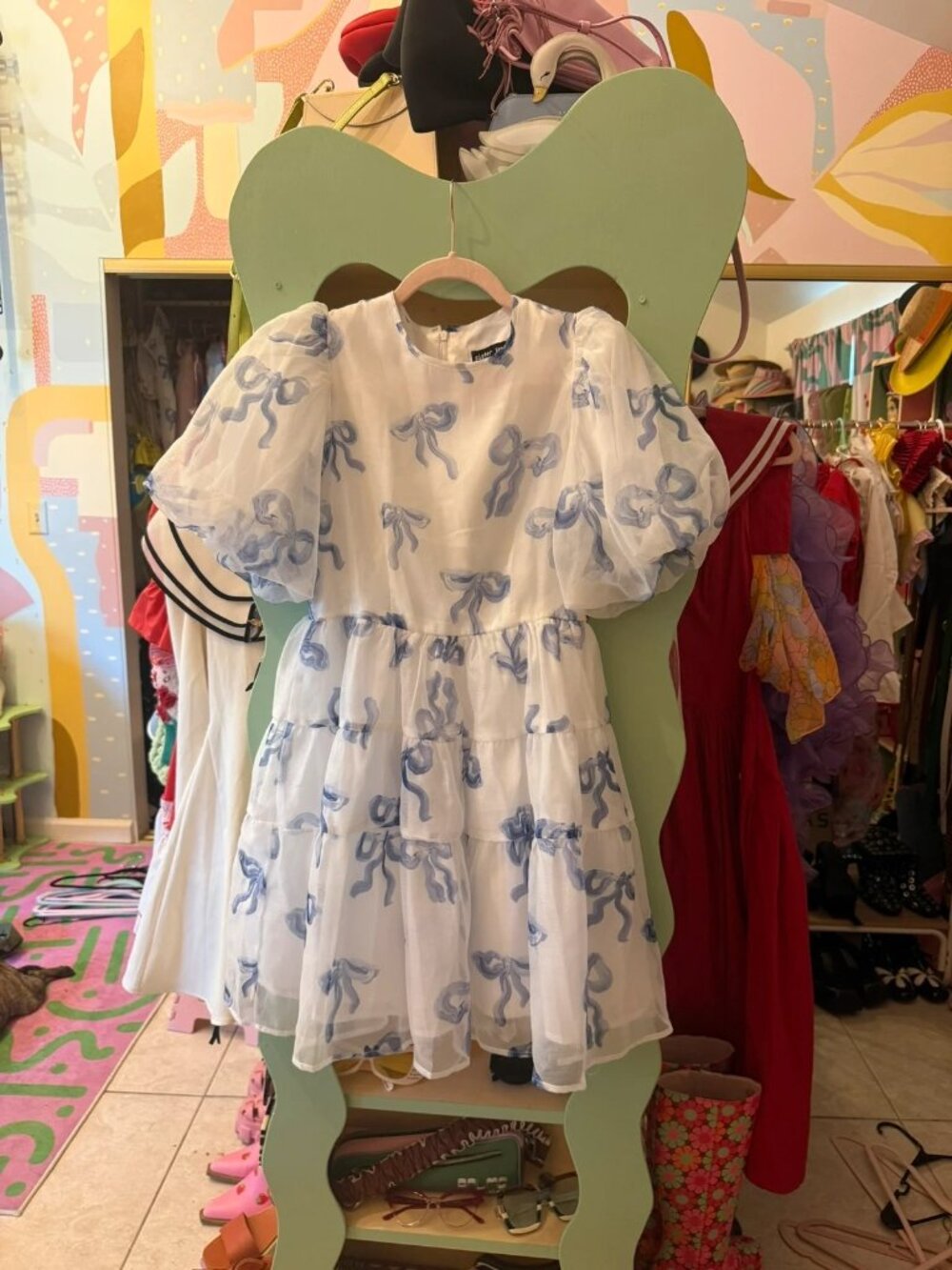 Sister Jane x poppy Tokyo blue bow dress size small